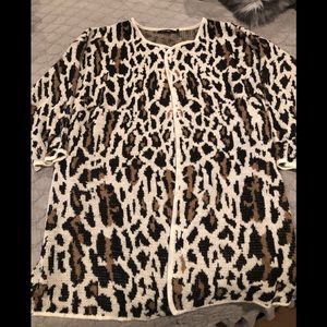 NWOT leopard print duster cardigan size M